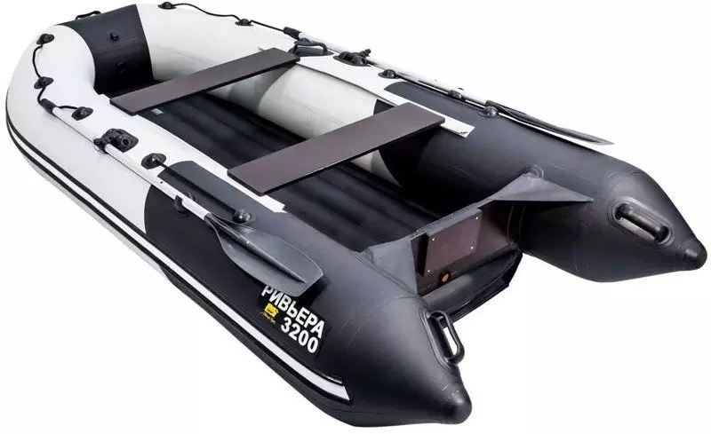 детальная картинка товара надувная лодка ривьера 3200 нднд серо-черная Фото Надувная лодка Ривьера 3200 НДНД Серо-черная
