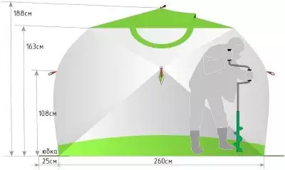 детальная картинка товара зимняя палатка лотос куб 4 термо лонг классик