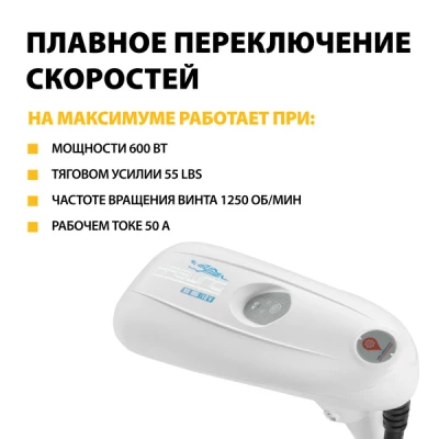 детальная картинка товара лодочный электромотор haswing cayman-b white 55 gps  12v 152 см (white)
