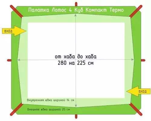 детальная картинка товара зимняя палатка лотос куб 4 термо лонг классик