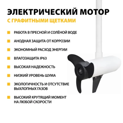 детальная картинка товара лодочный электромотор haswing cayman-b 55 gps / 12v / 137 см (белый)