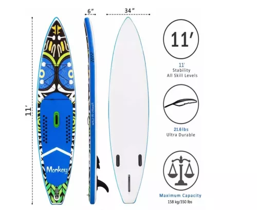 детальная картинка товара надувная доска для sup серфинга bluemonkey 335