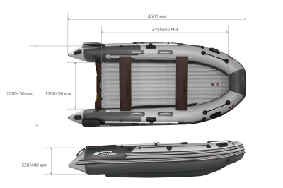 Фото Лодка надувная SKAT TRITON 450NDFi с интегрированным фальшбортом